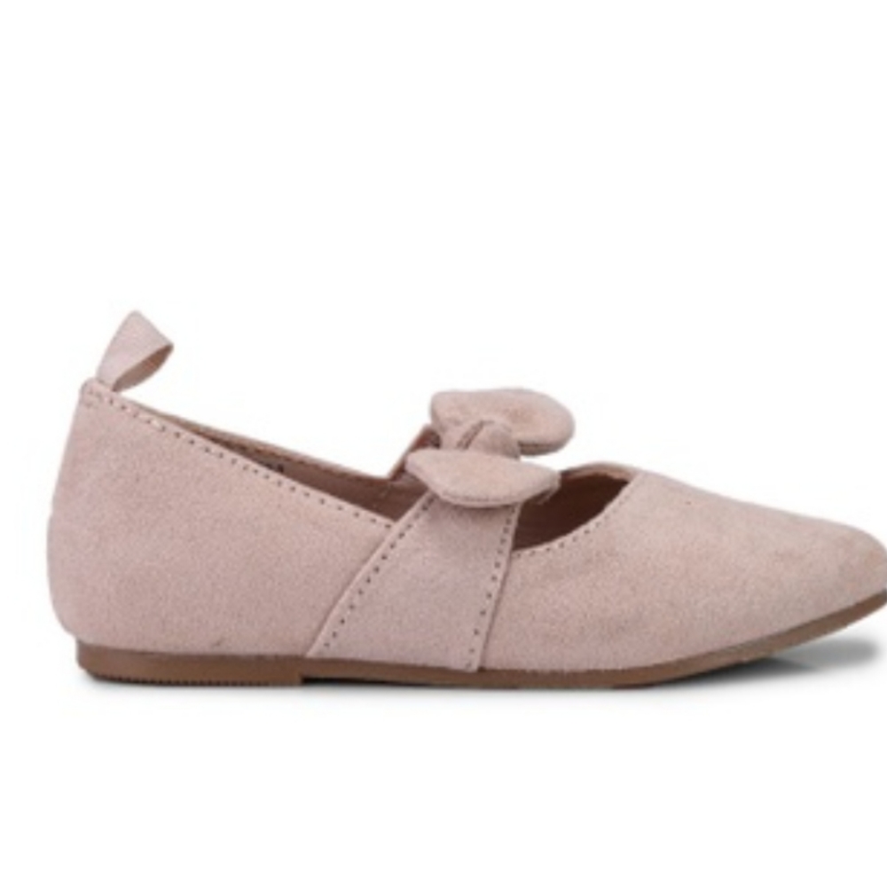 NWT Old Navy Kids Ballet Flats Shoes With Knotted Bow  Color Gray Size 12.5